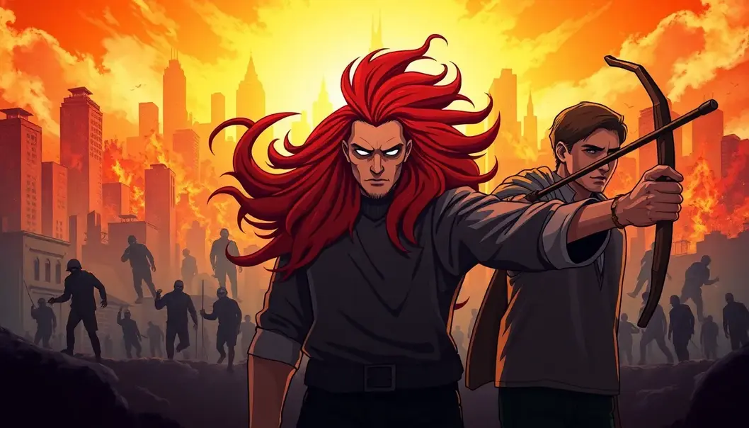Fiery signs leading the charge in a zombie apocalypse.